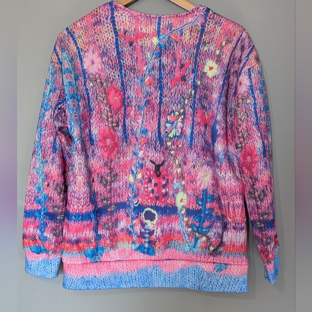 Women's Floral Abstract‎ Button Up Cardigan - Picture 7 of 11